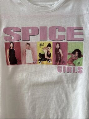 Spice Girls Band Shirt Medium Girls 9-10 Popular White Group Tee 90s